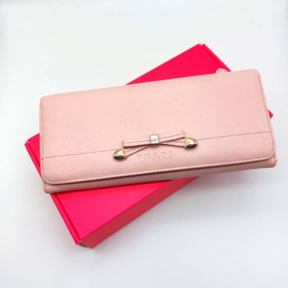 Prada Saffiano Leather Long Wallet – Blush Pink – Authentic